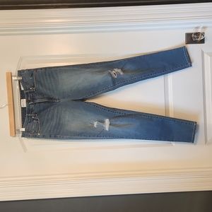 FRAYED‎ High Rise Ankle Skinny Distressed Jeans